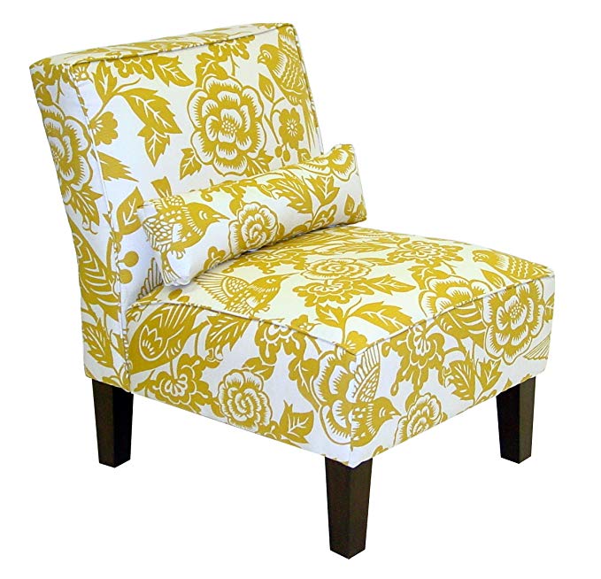 Skyline Furniture Slipper Armless Chair in Canary Maize