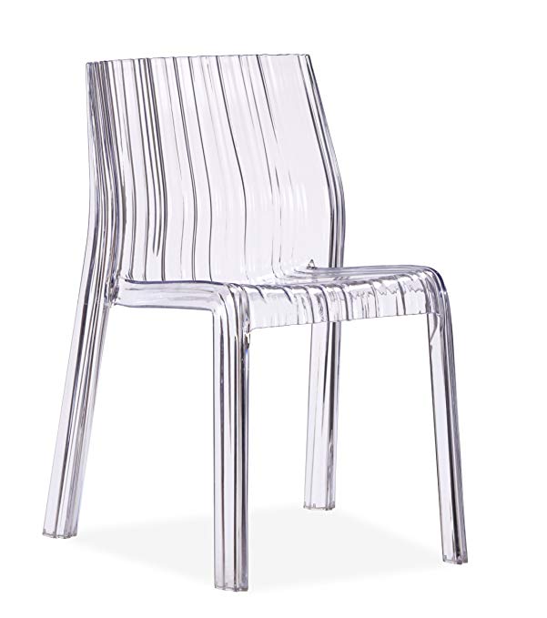 Zuo Obsolete Set of 4 Ruffle Dining Chair, Clear