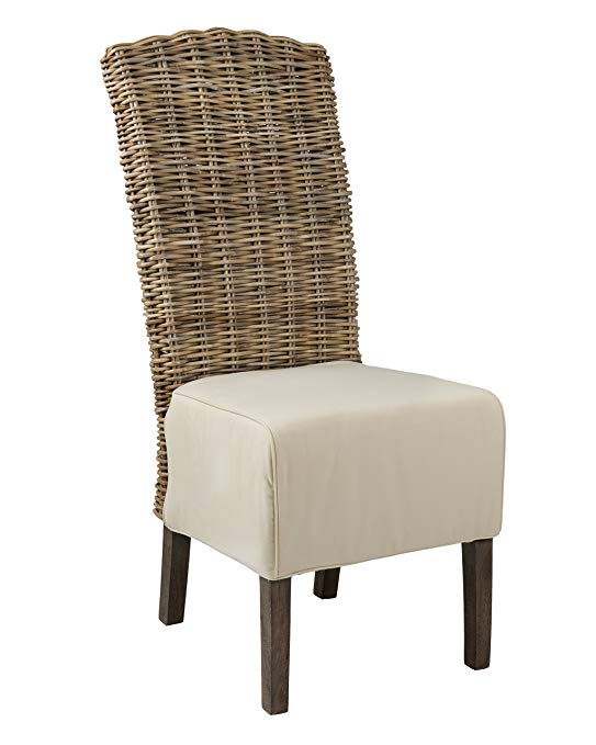 East At Main Brainerd Grey Rattan Dining Chair, (19x24x43)