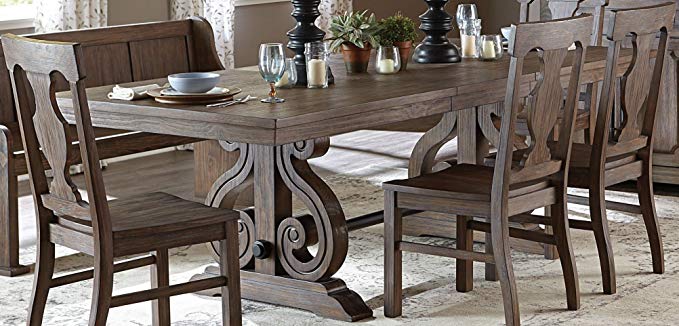 Toulon Rectangular Trestle Dining Table in Oak