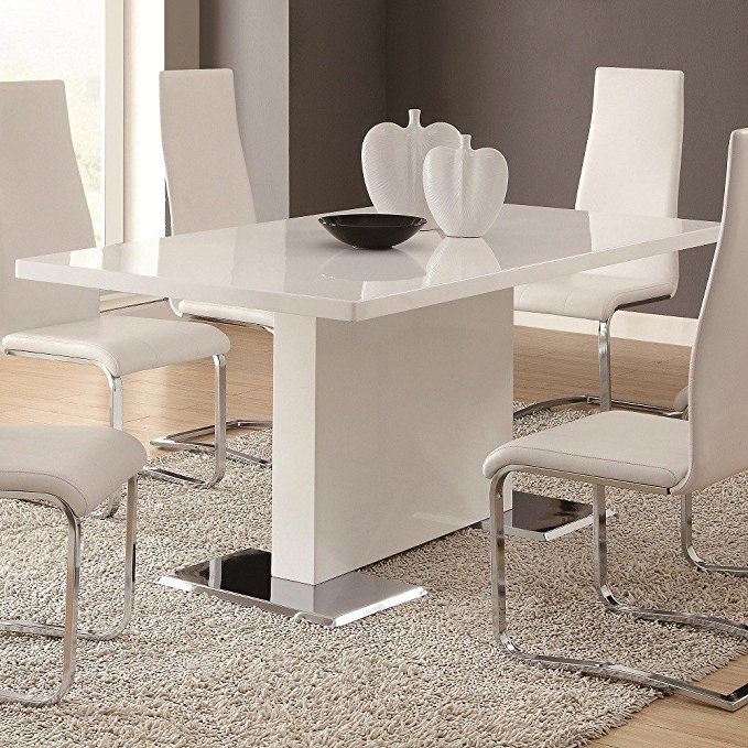 Glossy White Contemporary Dining Table