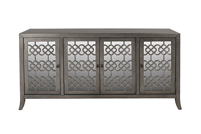 New Classic TA1011-4-CGY Charlotte 4 Door Credenza, Cloud Gray