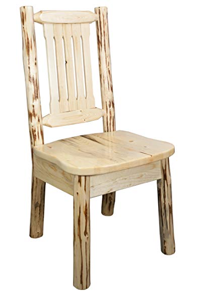 Montana Woodworks MWKSCN Montana Collection Dining Side Chair with Ergonomic Wooden Seat, Ready to Finish