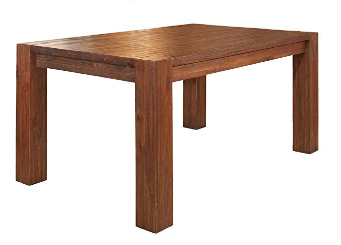 Modus Furniture 3F4161 Meadow Solid Wood Extending Dining Table, Brick Brown