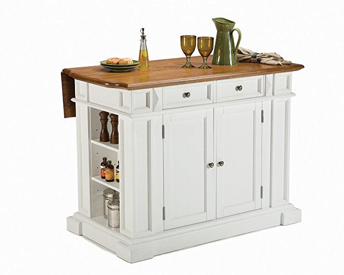 Home Styles 5002-94 Kitchen Island, White and Distressed Oak Finish