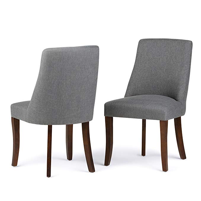 Simpli Home Walden Deluxe Dining Chair, Slate Grey (Set of 2)