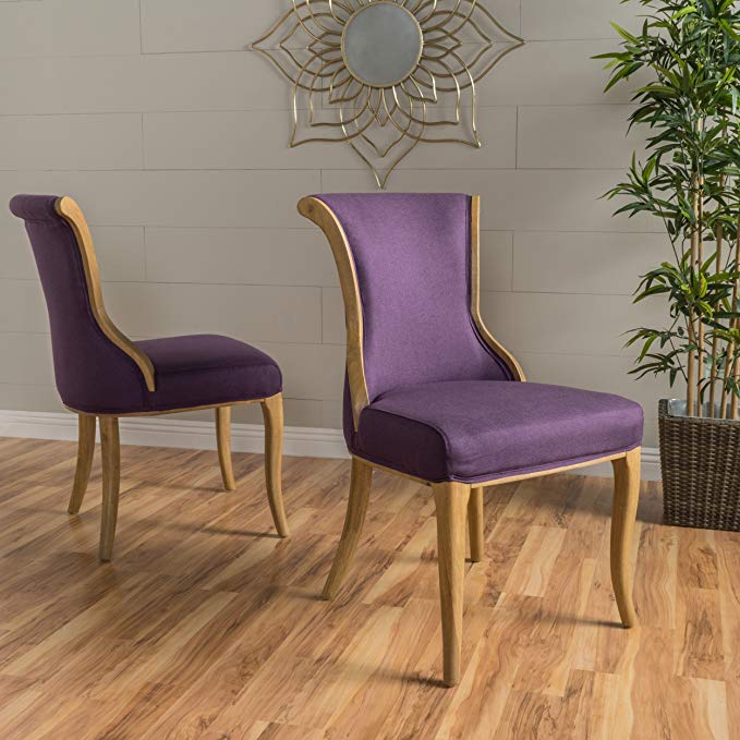 Luther Plum Fabric Dining Chair (Set of 2)