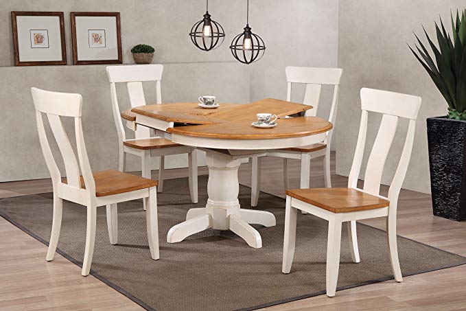 Iconic Furniture 5 Piece Round Panel Back Dining Set, 42