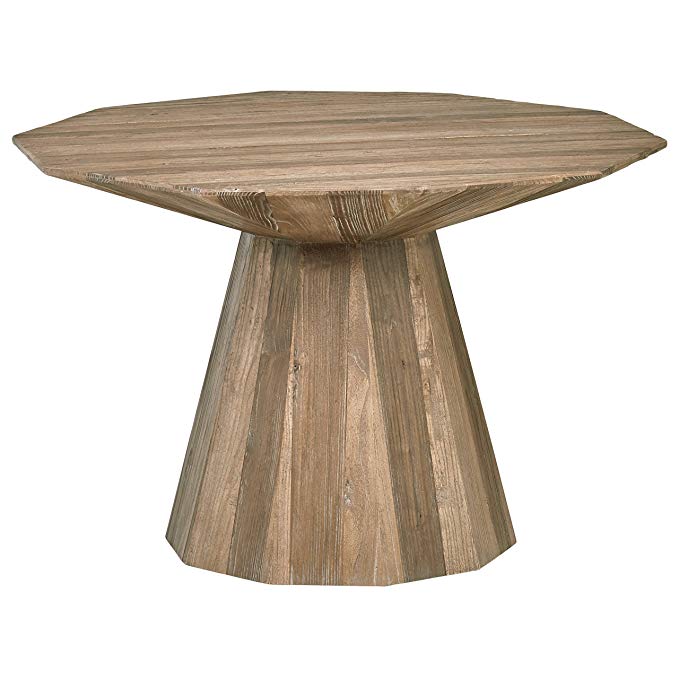 Rivet Modern Global Hexagonal Elm Dining Table, 47.2