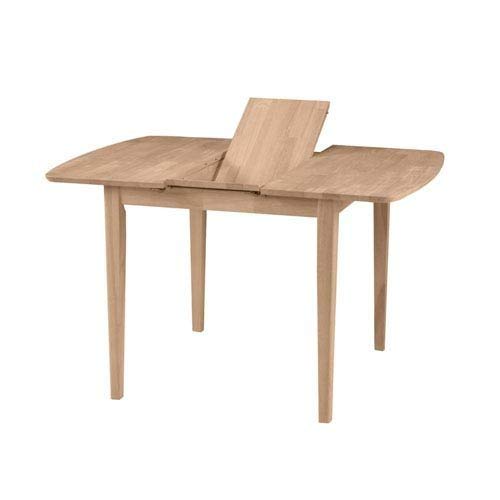 International Concepts Unfinished Clarkson Shaker Leg Dining Table with Butterfly Extension