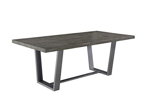 Hutchinson Dining Table with Composite Concrete Top Azure Green Swirl Grey