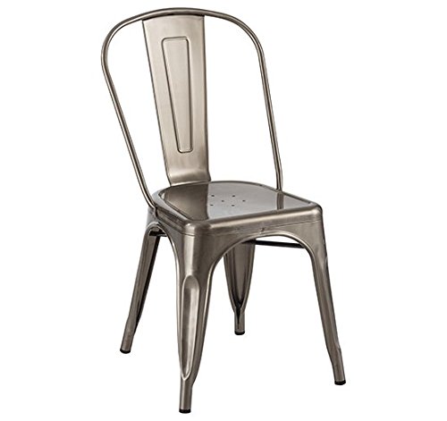 Plata Tolix Side Chair in Gunmetal