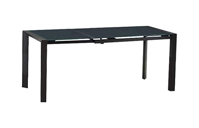 Diamond Sofa Carbon Glass Dining Table in Grey