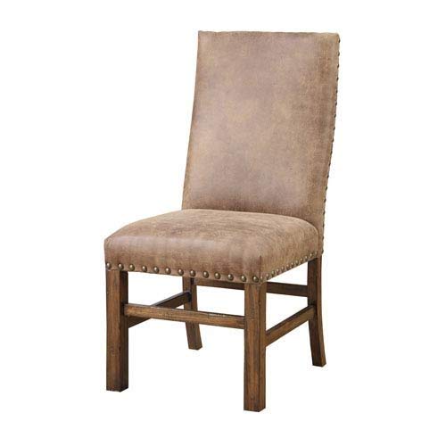 Chambers Creek Side Chair With Nailhead Ready To Assemble Fully Upholstered Brown/2 Pack