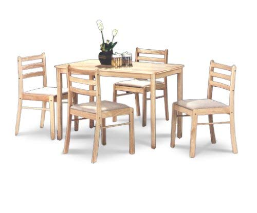 Natural Finish Table & 4 Chair Dining Set