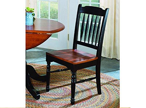 A-America British Isles Slatback Side Chair - 2 Chairs, Oak-Black