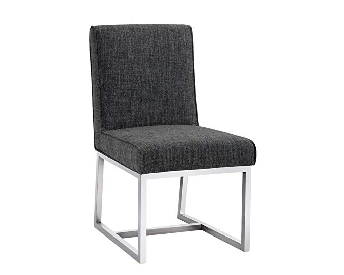 Sunpan Modern Miller Dining Chair with Quarry Fabric, Set of 2