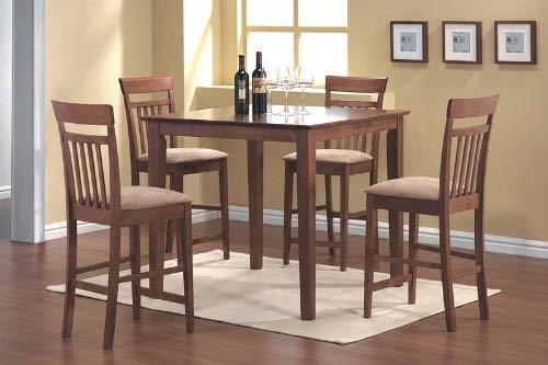 Coaster Casual Contemporary Style Counter Height Dining, 5-Piece Set