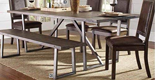 Coaster Genoa U Shaped Base Dining Table in Wire Brushed Cocoa