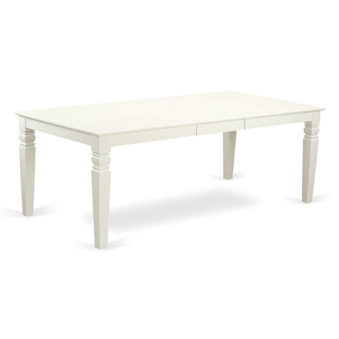 East West Furniture LGT-LWH-T Logan Dining Table In Linen White Finish