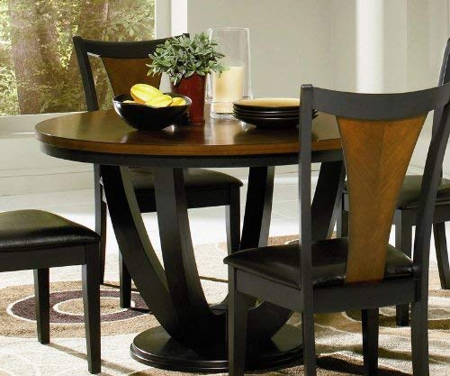 Dining Table with Butterfly Pattern Top in Two Tone Finish