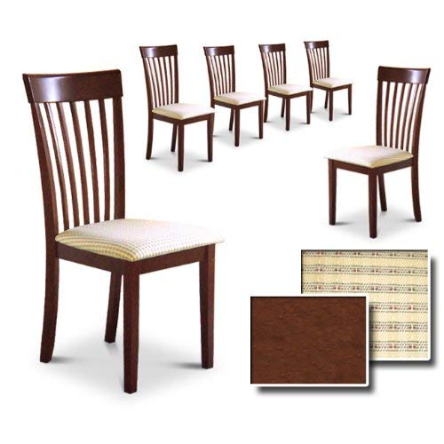 Cappuccino / Espresso Finish Kitchen Dining Dinette Set of 6 Chairs