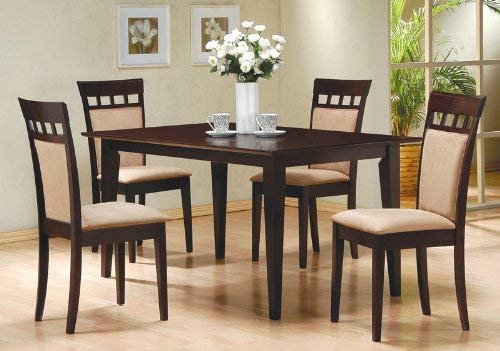 5pc Casual Dining Table & Chairs Set Contemporary Style Cappuccino Finish