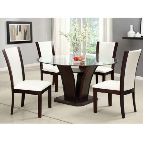 247SHOPATHOME IDF-3710RT-WH-5PC-SET Dining-Room-Sets, White