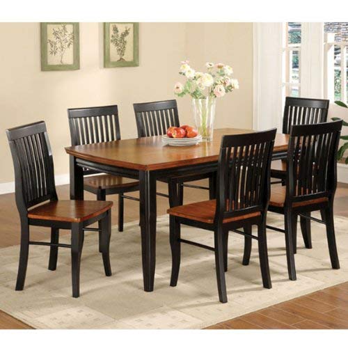 247SHOPATHOME IDF-3101T 7PC Dining-Room, 7-Piece Set, Black