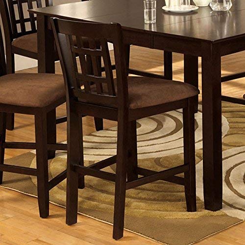 Eleanor Transitional Counter Height Chairs Set of 2 in Espresso Microfiber Finish