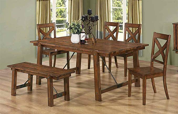 Coaster Home Furnishings Country Dining Table, Rustic Oak