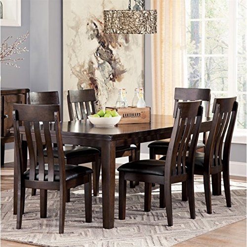 Ashley Haddigan 7 Piece Dining Set in Dark Brown