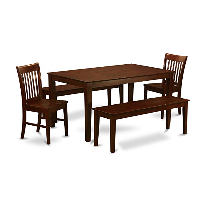 East West Furniture CANO5C-MAH-W 5-Piece Kitchen Table Set