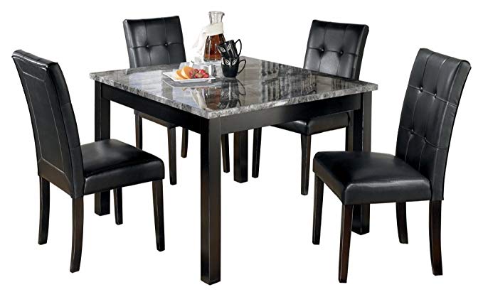 Ashley Furniture Signature Design - Maysville Dining Room Table Set - Contemporary - Set of 5 - Black