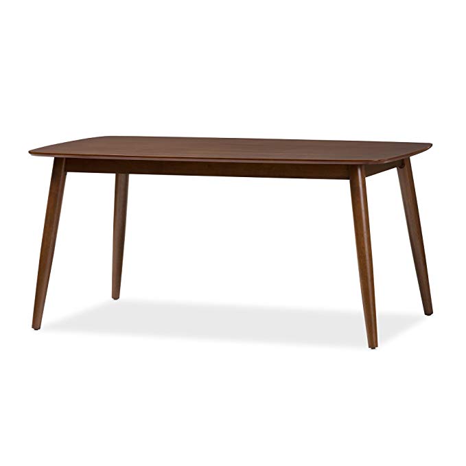 Baxton Studio Juliette Mid-Century Modern Dining Table, Medium, French Oak