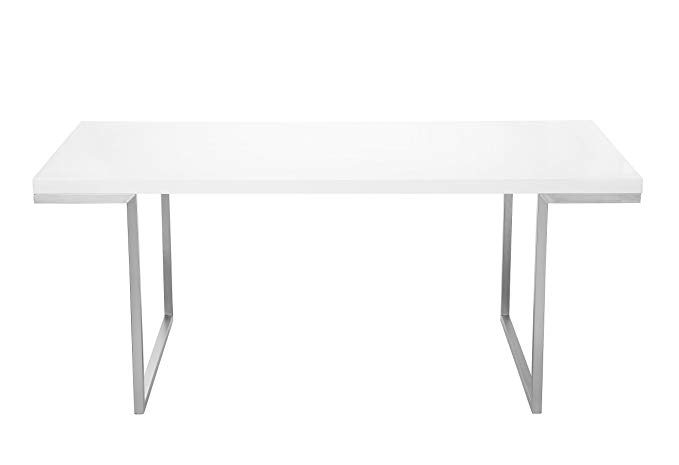 Moe's Home Collection 70 by 35-Inch Repetir White Lacquer Dining Table