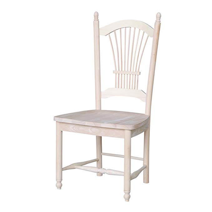 International Concepts C-16029 Sheaf Back Chair, Unfinished