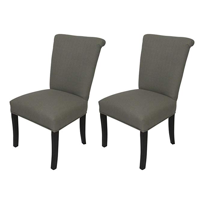 Sole Designs Klein Series Barcelona Collection Upholstered Roll Back Dining Chair (Set of 2), Grey