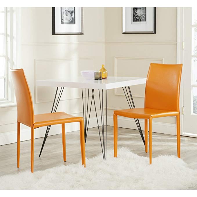 Safavieh Home Collection Karna Modern Orange Dining Chair (Set of 2)