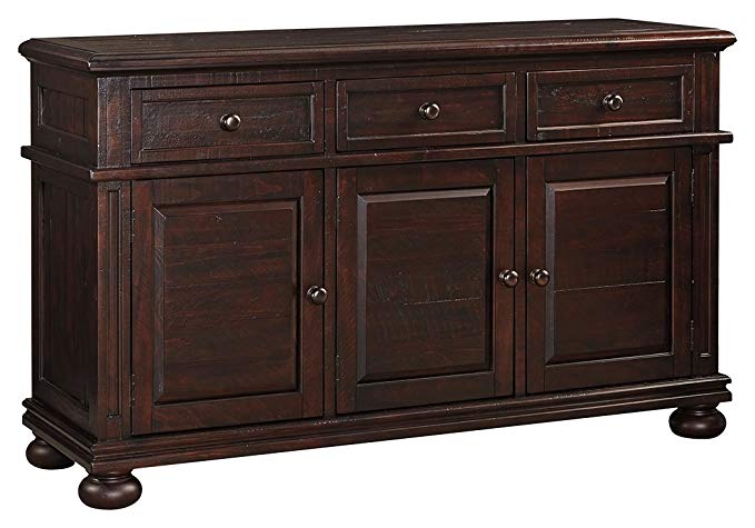 Ashley Furniture Signature Design - Gerlane Dining Room Server - Exquisite Solid Pine Wood Construction - Dark Brown