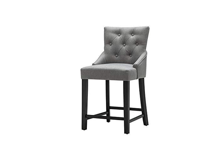 Best Quality Furniture CH07 Counter Height Chair Linen (Set of 2), Gray