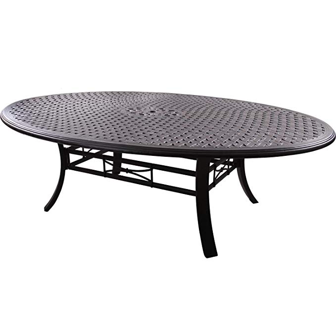 Darlee Series 99 Patio Egg Shape Dining Table in Antique Bronze