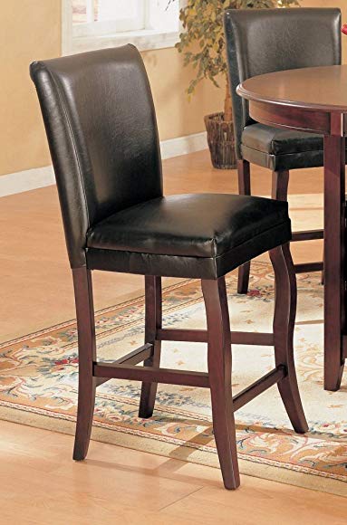 Coaster Home Furnishings Transitional Counter Height Chair, Dark Cherry/Black, Set of 2