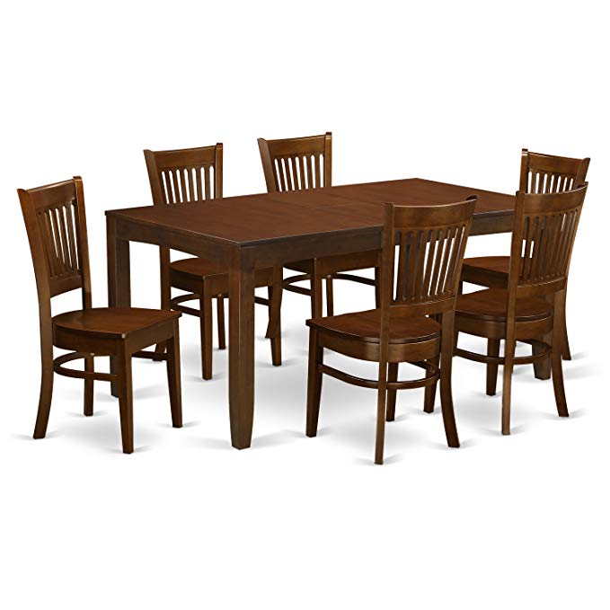 East West Furniture LYVA7-ESP-W 7 Piece Lynfield Table With One 12