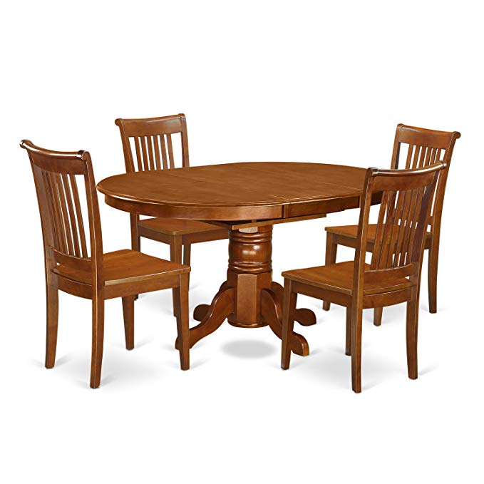 East West Furniture AVPO5-SBR-W 5-Piece Dining Table Set