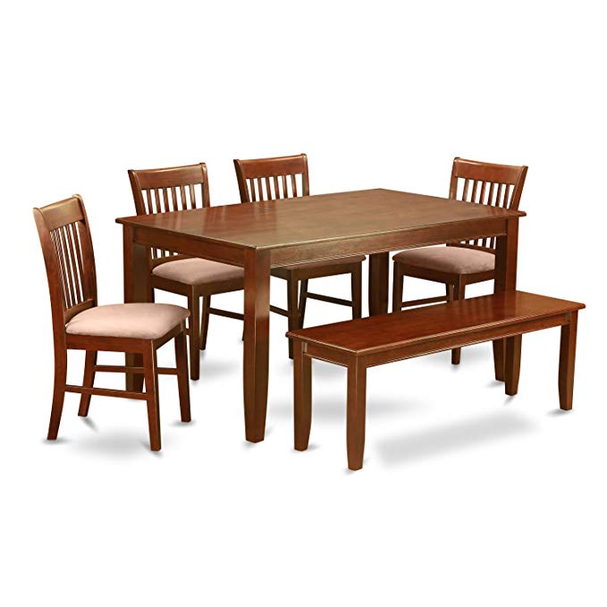 East West Furniture DUNO6D-MAH-C 6-Piece Kitchen Table Set