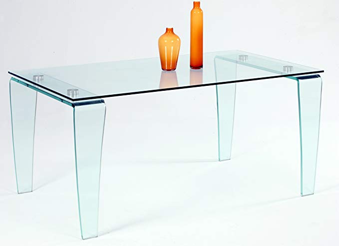 Milan VENUS-DT Venus Clear Glass Modern Dining Table