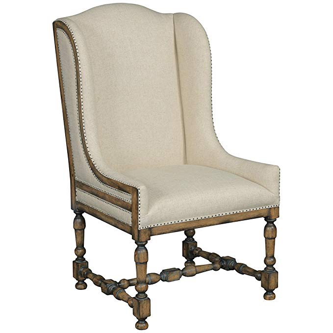 Hooker Furniture DaValle Linen Arm Dining Chair in Chateau