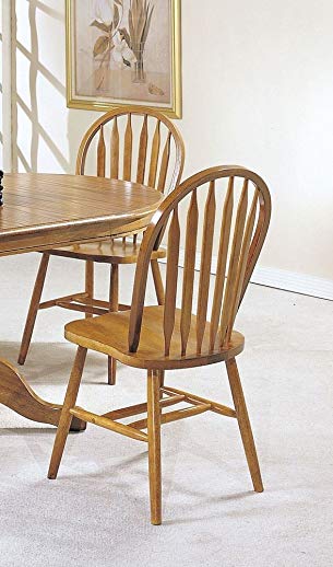 ACME 06344OAK Set of 4 Nostalgia Deluxe Arrow Back Windsor Chair, Oak Finish