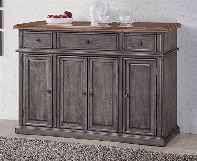 Chelsea Home Rustic Server in Storm Grey and Maple